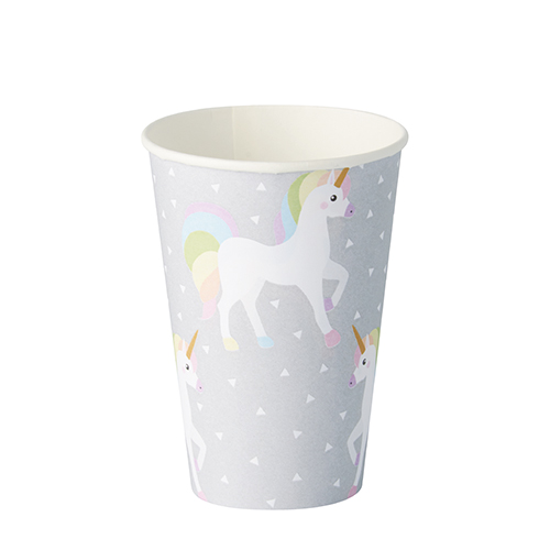 10 Trinkbecher, Pappe 0,2 l Ø 7 cm · 9,7 cm "Unicorn" von PAPSTAR