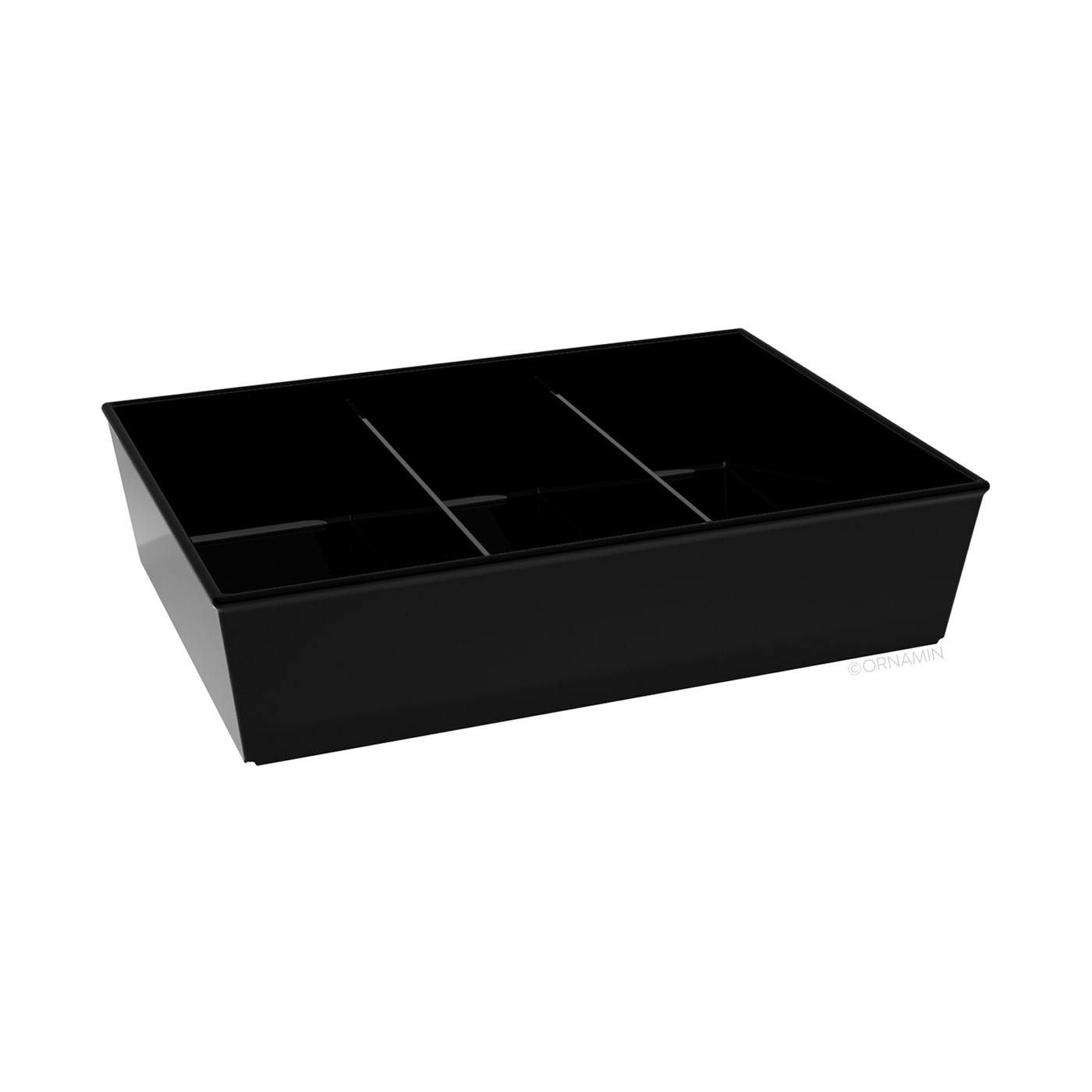 Ornamin Edgy Egon mit 2 Stegen, Farbe: schwarz, Maße: 260 x 190 x 60mm, Inhalt: 650 ml + 550 ml + 650 ml