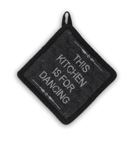 Kela Topflappen Gianna aus 100% Baumwolle, weiß-schwarz, ca. 200mm x 200mm (L x B)