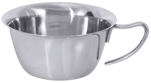 Bouillontasse aus Edelstahl 18/10, hochglänzend, mit glatt auslaufendem Schüttrand, schwere Qualität Volumen: 0,3 l, Durchmesser: