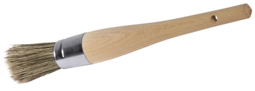 Aschenbecherpinsel Griff aus naturbelassenem Holz, Naturborsten verkapselt, mit Aufhängeloch zum Befestigen mit einer Schnur