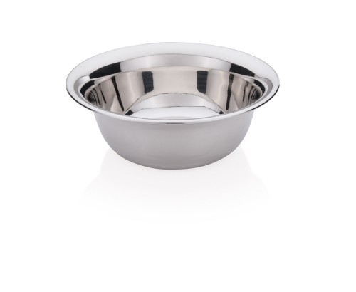 Schüssel. Chromnickelstahl. bauchige Form, mit bordiertem Rand.