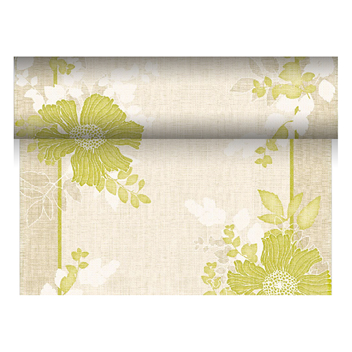 Tischläufer, stoffähnlich, PV-Tissue Mix "ROYAL Collection" 24 m x 40 cm grün "Annabel" von PAPSTAR