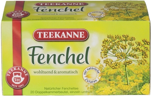 Teekanne Fenchel , 20 Doppelkammerbeutel, einzeln umhüllt, natürlicher Fencheltee