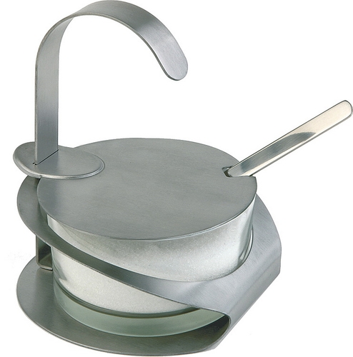 Parmesan-Menage -PRO- Ø 10,5 cm, H: 13 cm Glas, 18/8 Edelstahl, mattiert inklusive Löffel aus 18/8 Edelstahl