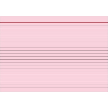 BRUNNEN Karteikarte DIN A5 quer liniert rot 100 St./Pack., Format der Karte: DIN A5 quer, liniert, Grammatur: 180 g/m²,