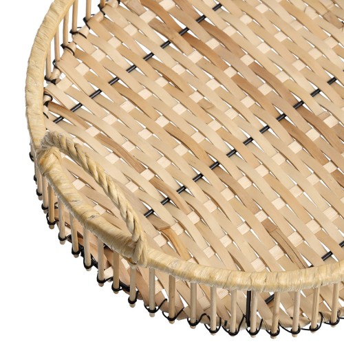 Dekotablett "Rattan", Metall/Rattan. Breite: 320 mm. Höhe: 130 mm