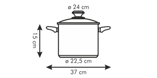 Topf PRESTO mit Deckel, Ø 24 cm, 7.0 l