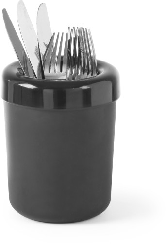 HENDI Tischabfallbehälter oder Besteckbehälter - Farbe: schwarz - ø130x(H)160 mm