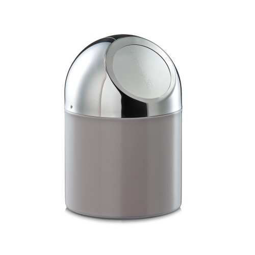 Zeller Tischabfalleimer, Edelstahl/Metall verchromt, taupe