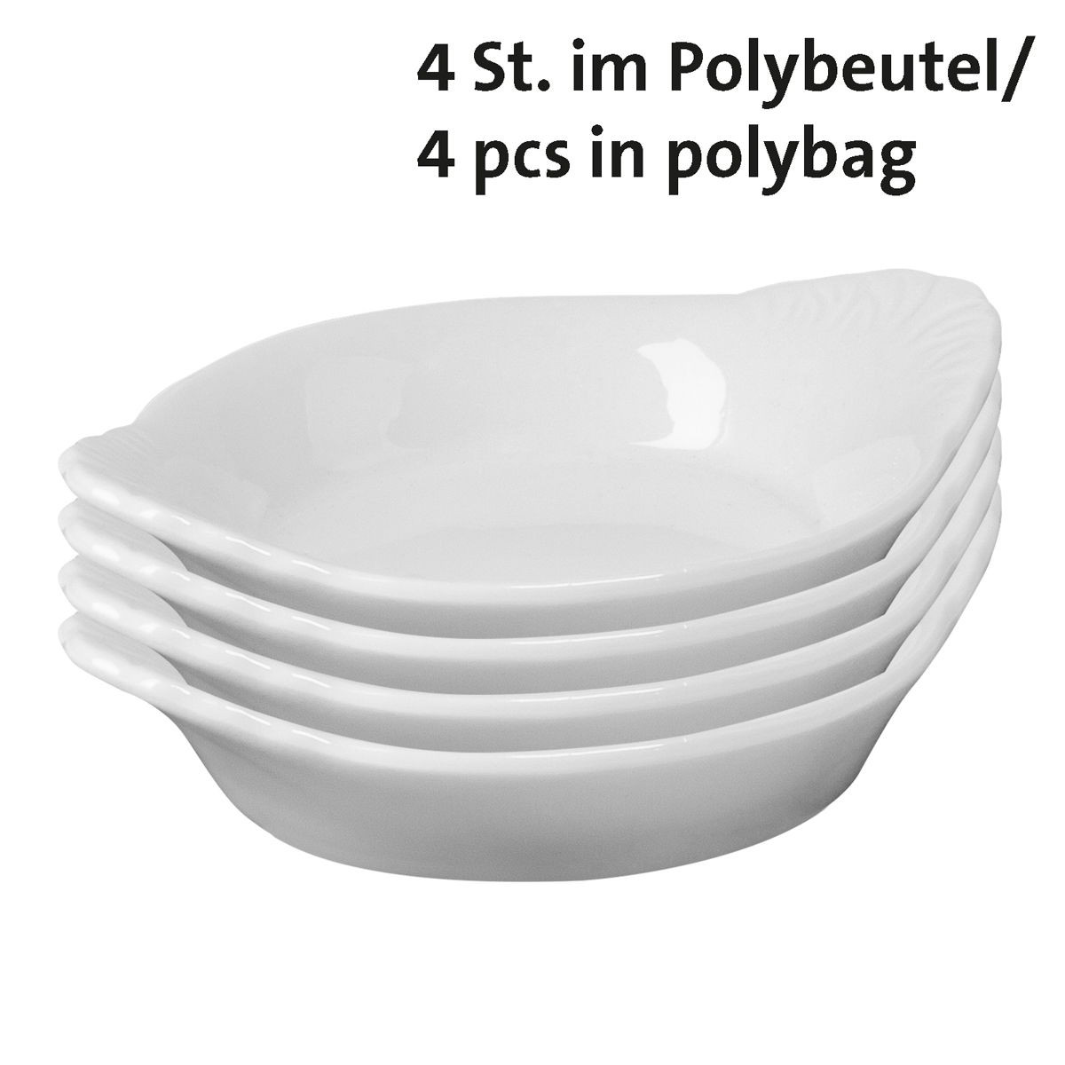 4 Keramikschälchen »Tapas + Friends«, Tropfenform, 8,5 x 7 x 2 cm