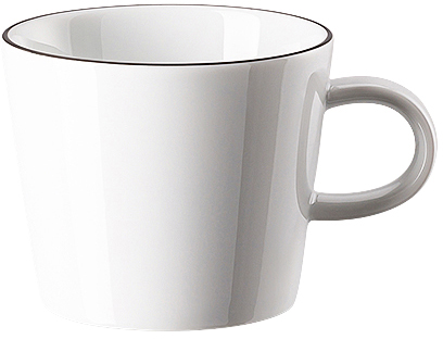 Cucina-Basic Colori Black (schwarze Linie) von Arzberg, Kombi-Obertasse, aus Porzellan