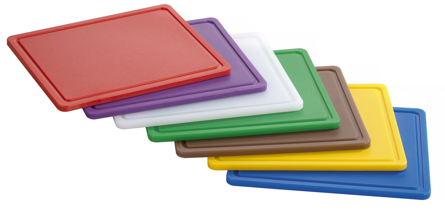 HENDI Schneidbretter HACCP Gastronorm 1/2 - für Fleisch - Farbe: rot 265x325x(H)12 mm