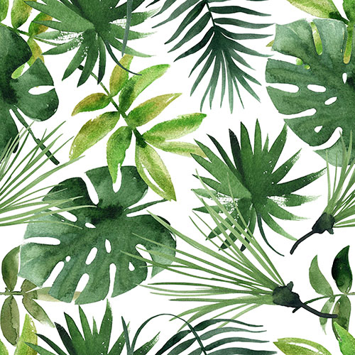 20 Servietten, 3-lagig 1/4-Falz 33 cm x 33 cm "Monstera" von PAPSTAR