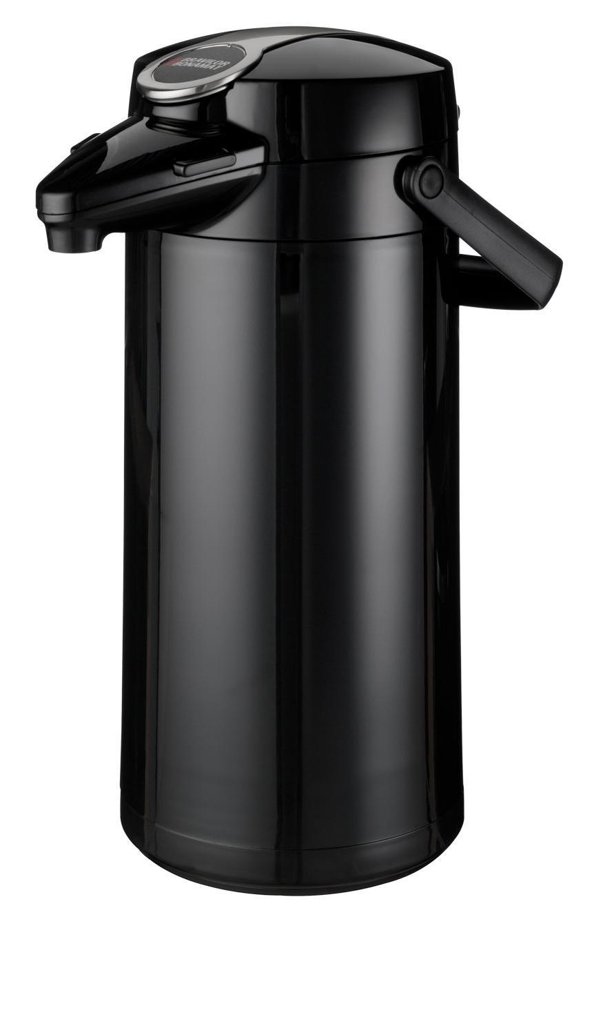 Pumpkanne Bravilor Bonamat Airpot furento Inhalt 2,2 L, schwarz, mit Glas-Innenzylinder, mit Druckhebel, Höhe 37,8 cm - Durchmesser 16,4 cm