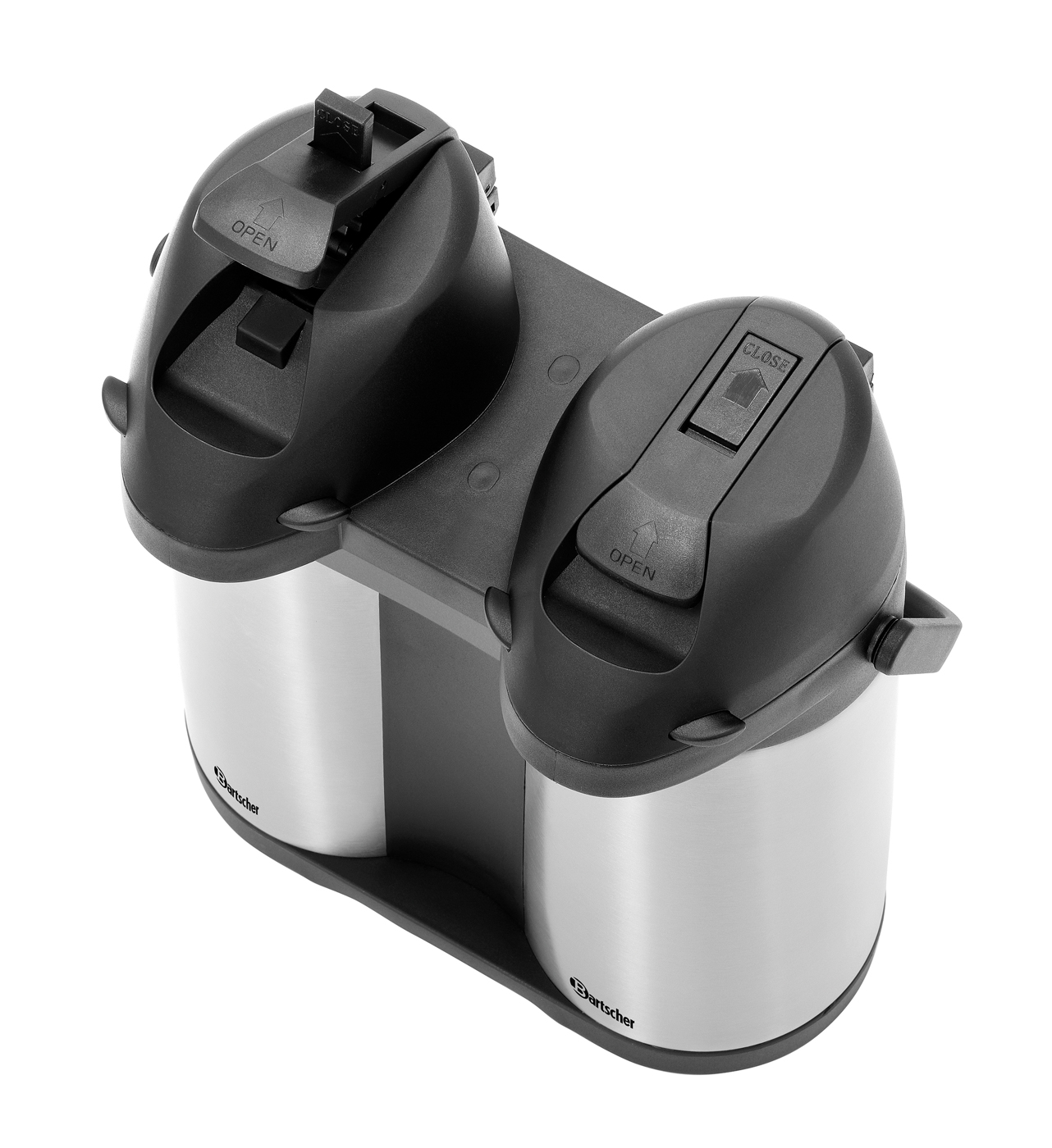 Bartscher Isolierpumpkanne Duo 1,9L-ST | Inhaltje Kanne: 1,9 Liter | Maße: 27 x 17 x 33,8 cm.Gewicht: 2,4 kg