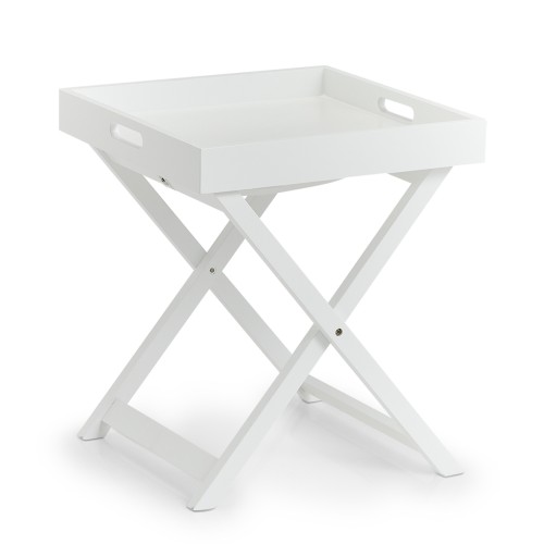 Beistelltisch, Holzfaserplatte MDF, 40x40x46,5 cm. Farbe: weiß. Dieser Beistelltisch im zeitlos eleganten Weiß hat gleich mehrere Vorteile: In