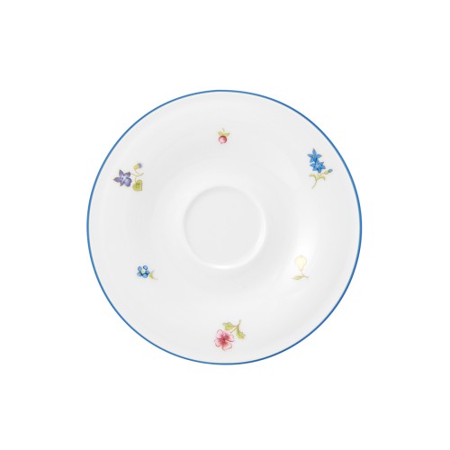 Seltmann Untere zur Moccatasse 13,5 cm, rund, Form: Community, Dekor: 57390 Streublume blaue Linie, hohe Kantenschlagfestigkeit, Made in