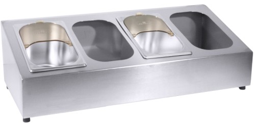 Besteckkasten für Einsätze 7002 für 4 Einsätze aus Edelstahl 18/10, matt poliert, mit rutschfesten Füßen, schwere Qualität, Lieferung