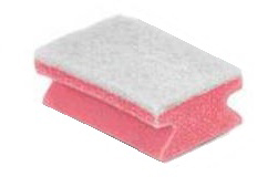 GVS Scheuerschwamm 14x7x4,5cm kratzfrei ROT/WEISS *EINZELSCHWAMM*