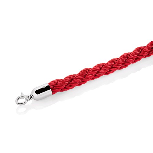 Verbindungstau, Beschläge hochglanzpoliert. Material: Edelstahl, Polyester, verchromt. Serie: Classic Eco. Durchmesser: 2,8 cm. Farbe: rot.