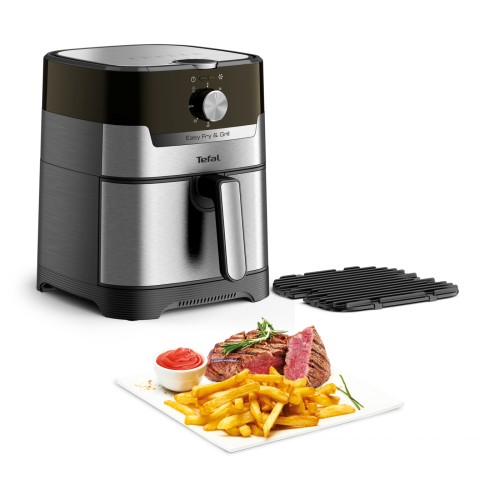 TEFAL EASY FRY & GRILL CLASSIC+ EY501D Easy Fry & Grill Classic+, 2-in-1, Gesundes Kochen, Heißluftfritteuse + Grill, Einstellbare