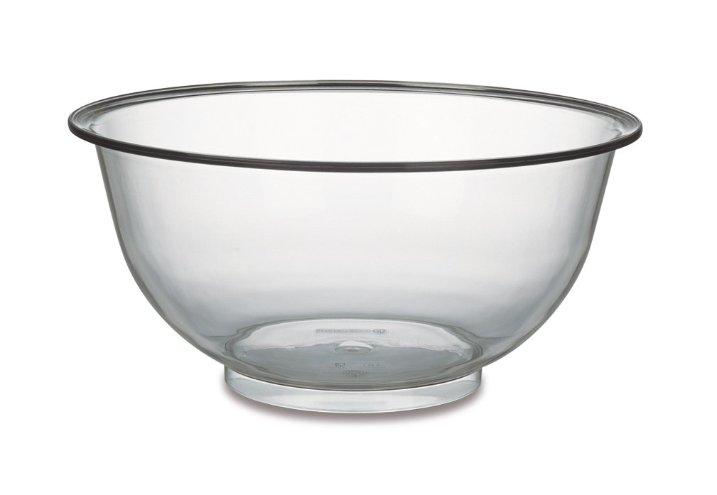 ARAVEN Schüssel aus Polycarbonat mit 280mm Durchmesser und 4,5 Liter Füllvermögen, durchsichtig