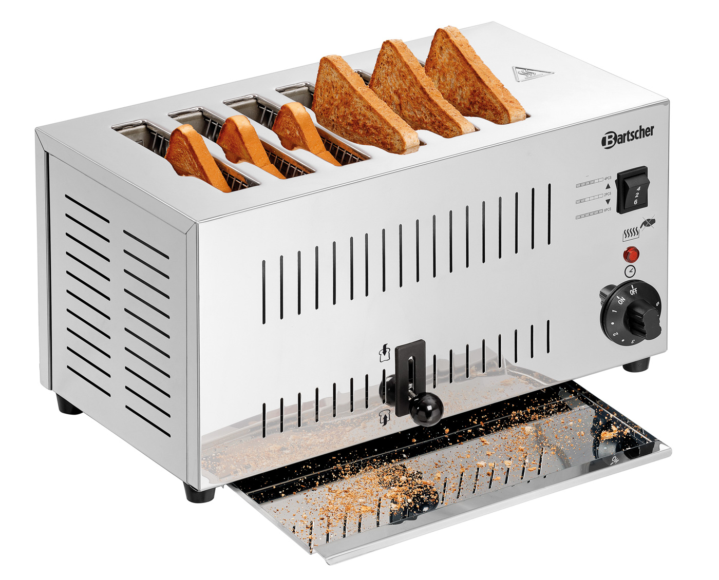 Bartscher Toaster TS60 | Kontrollleuchte:Aufheizen | Maße: 40,5 x 27,5 x 22,0 cm. Gewicht:5,6 kg
