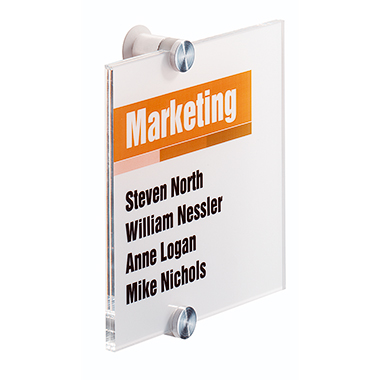 DURABLE Türschild CRYSTAL SIGN 148 x 148 mm (B x H) Beschriftungsschild auswechselbar Acryl/Glas transparent