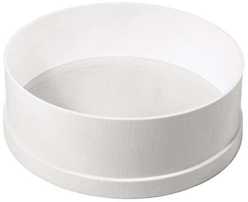 Kunststoffsieb aus weißem Polypropylen (Materialstärke: 3 mm), mit gewebtem Kunststoff, Füllhöhe 6,5 cm, mit niedrigem Bodenabstand, 7