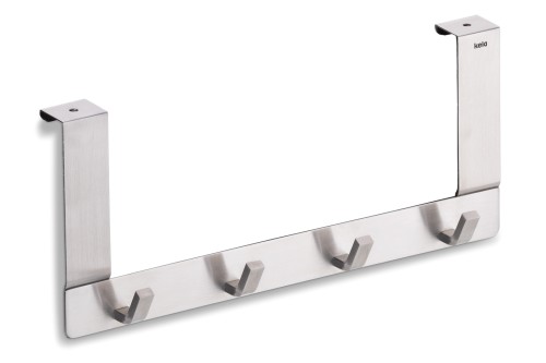 Türgarderobe 4 Haken Colgar Edelstahl silber matt 30,0x13,0x2,5 cm von Kela