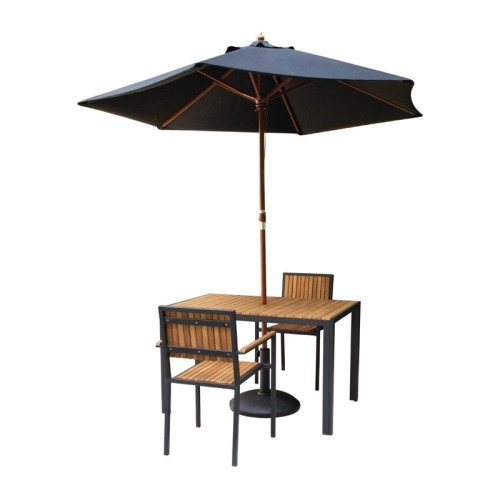 Bolero rechteckiger Stahl- und Akazienholztisch 120x80cm. Vorgeölt für langjährigen Gebrauch. Stahlgestell,