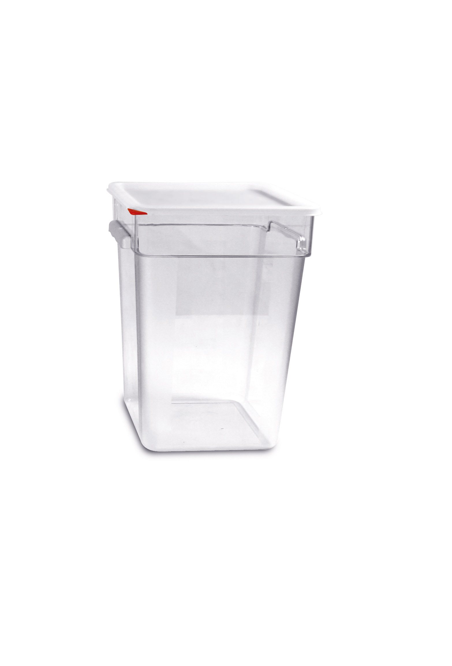 ARAVEN quadratischer Behälter aus Polycarbonat mit Deckel und 22 Liter Fassungsvermögen, durchsichtig
