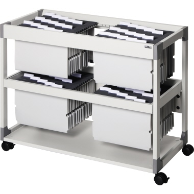 DURABLE Hängemappenwagen SYSTEM FILE TROLLEY 200 MULTI DUO 89,7 x 71,5 x 43,2 cm (B x H x T) Holz/Polyamid/PVC/Stahl, pulverbeschichtet grau