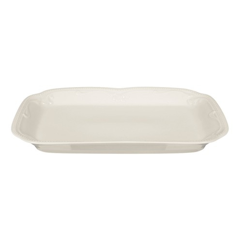 Seltmann Butterplatte 20,5x14,5 cm, eckig mit Relief, Form: Rubin, weiss cream, hohe Kantenschlagfestigkeit, Made in Germany