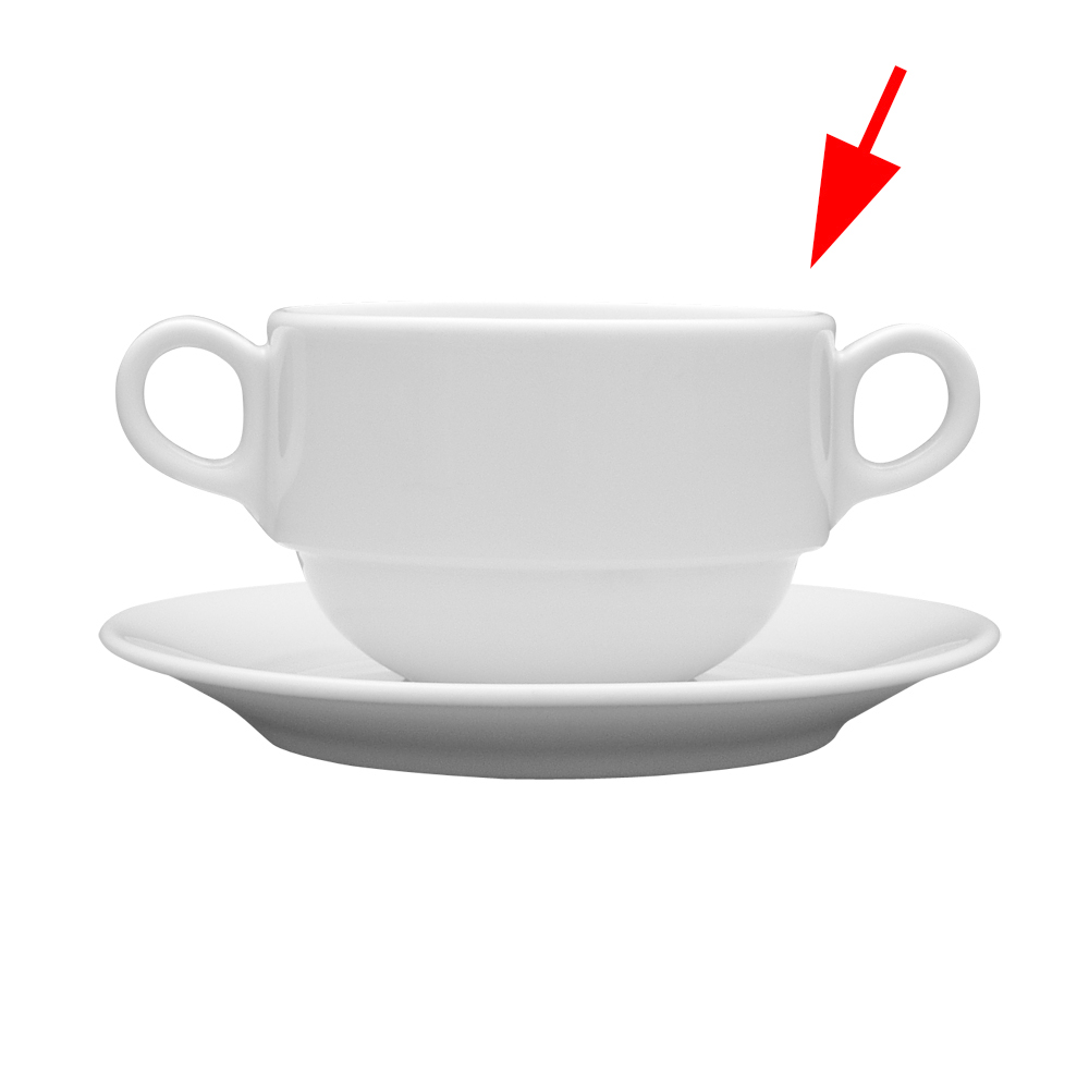 MERIDIAN Suppen-Obertasse, 0,32ltr. von caterado, aus weißem Porzellan.Made in Europe.