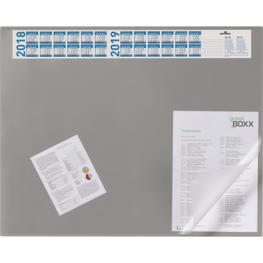 DURABLE Schreibunterlage Premium 65 x 52 cm (B x H) mit Folienauflage PVC grau