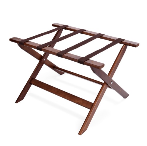 Gepäckablage. Holz. mit schwarzem Nylonband, zusammenklappbar. Maße: 67 x 46 x 42 LxBxH.