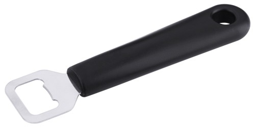 Kapselheber aus Edelstahl 18/0, hochglänzend, schwarzer ABS-Griff mit Aufhängeöse Länge: 14,5 cm