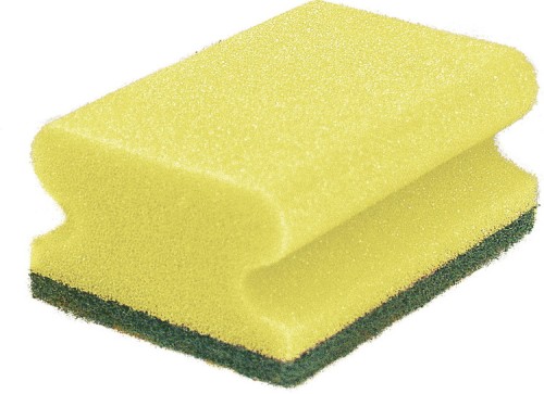 GVS SCHWAMM Gr. 1 Art.Nr. 125 gelb/grün 7x9,5 cm, mit Griffleiste