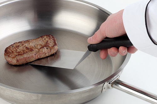 Wender 20 x 7,5 cm, Länge 33 cm flexible Edelstahl-Klinge rutschfester Griff aus Polypropylen, schwarz hitzebeständig