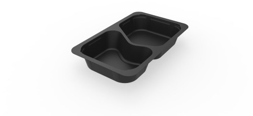 Duni 1/4 GN Menüschalen 263 x 161 x 43 mm Schwarz 2-Teilung, 225 Stk/Krt (1 x 225 Stk)