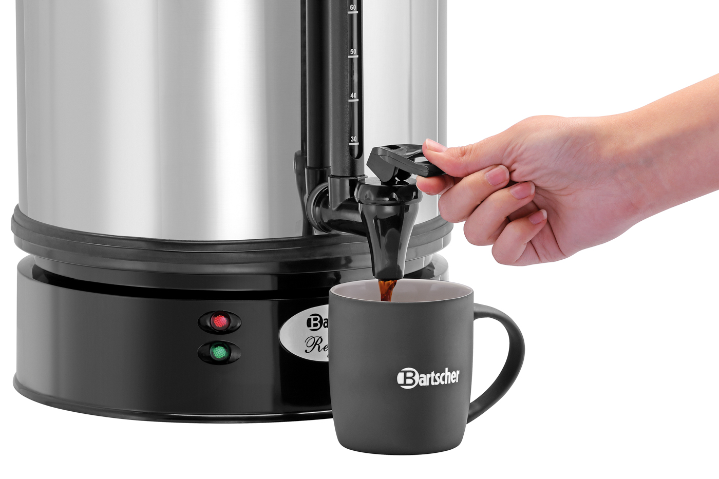 Bartscher Kaffeemaschine Regina Plus 40 | Inhalt:6,8 Liter | Maße: 22 x 22 x 41,5 cm. Gewicht: 3,3kg