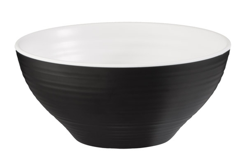 Schale -HALFTONE- Ø 16,5 cm, H: 7,5 cm Melamin innen: weiß außen: schwarz 0,65 Liter spülmaschinengeeignet stapelbar nicht