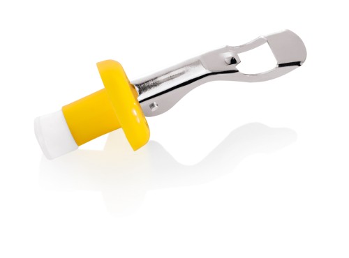 Flaschenverschluss. Kunststoff. mit Edelstahlhebel, für Flaschen bis Ø 2 cm Ausguss.