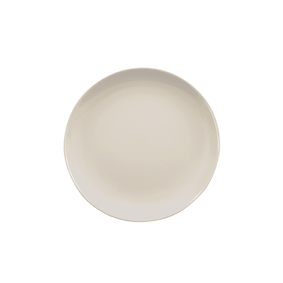 Teller flach coup 21 cm - Form: Baristar - Dekor, 68567 creme - aus Porzellan. Hersteller:, Eschenbach. "Made in Germany".