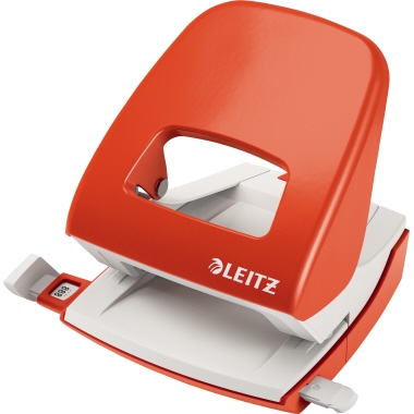 Leitz Locher New NeXXt 8 cm 30 Bl. (80 g/m²) mit Anschlagschiene hellrot
