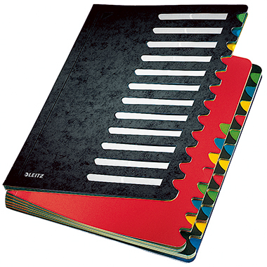 Leitz Ordnungsmappe Deskorganizer Color DIN A4 660g/m Karton, marmoriert schwarz 24 Fächer
