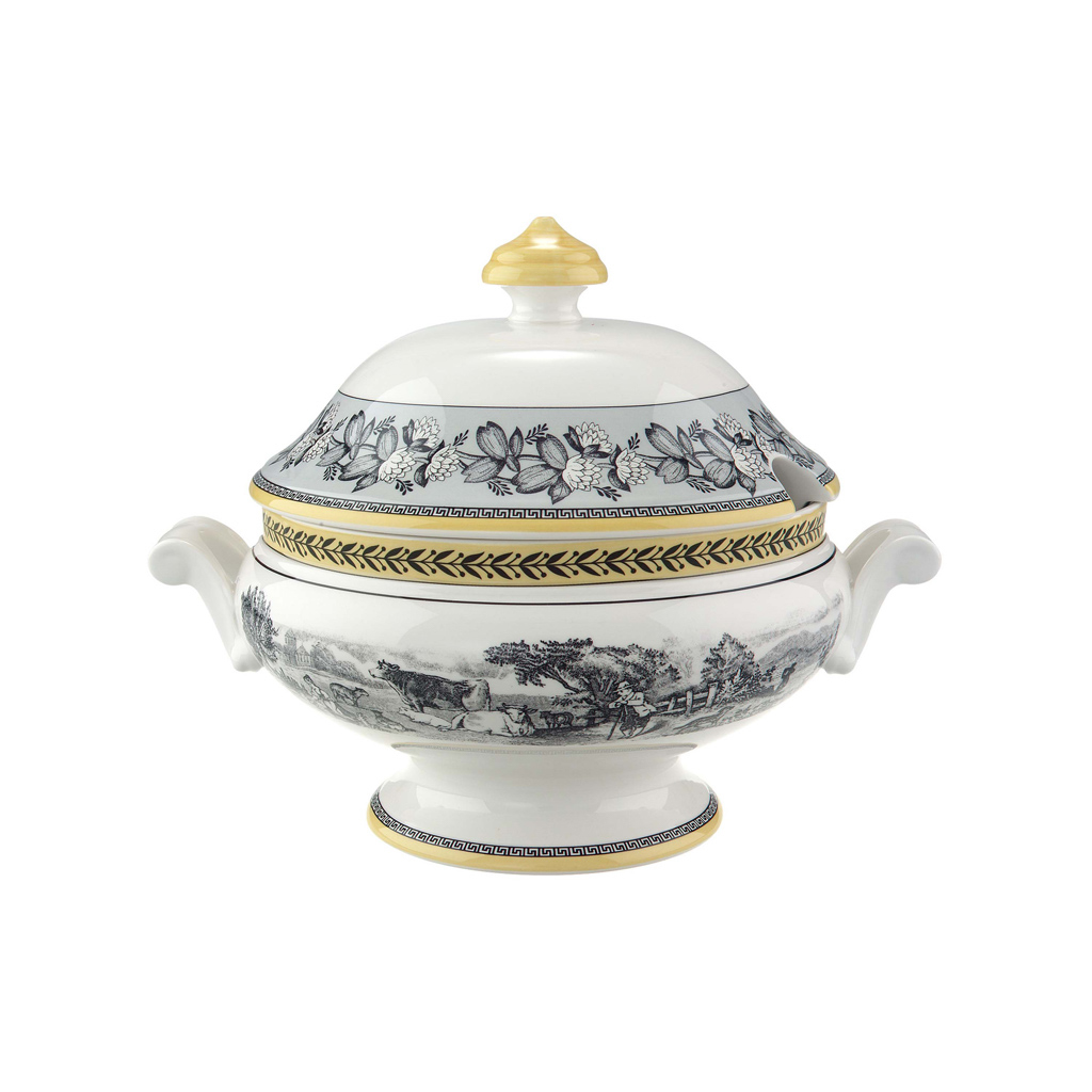 Villeroy und Boch Schüssel mit Deckel - Maße: 26,8 x 19,1 x 21,2 cm / Ser.: Audun Ferme