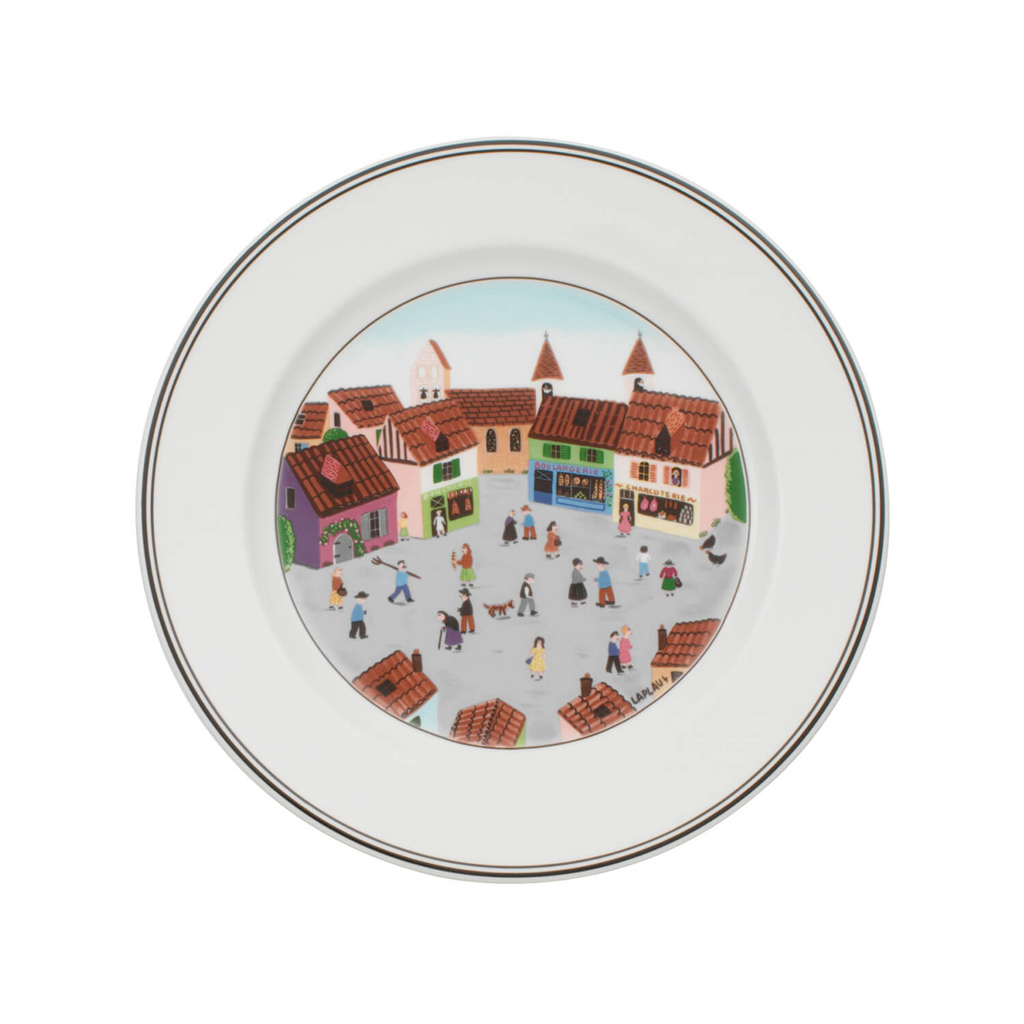 Villeroy und Boch Speiseteller Dorf - Maße: 27 x 27 x 2,5 cm / Ser.: Design Naif
